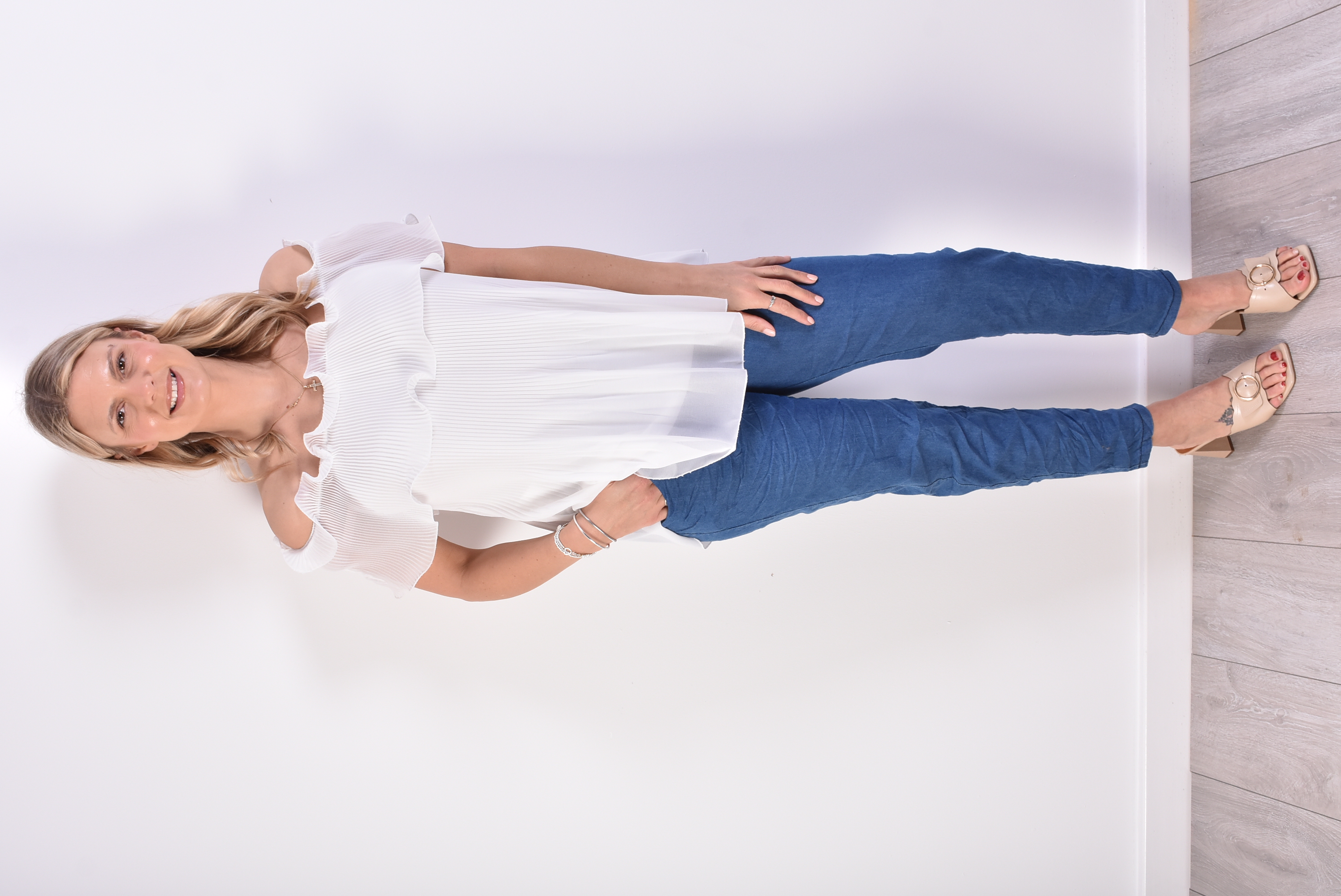 Capri sleeveless Pleated Bardot